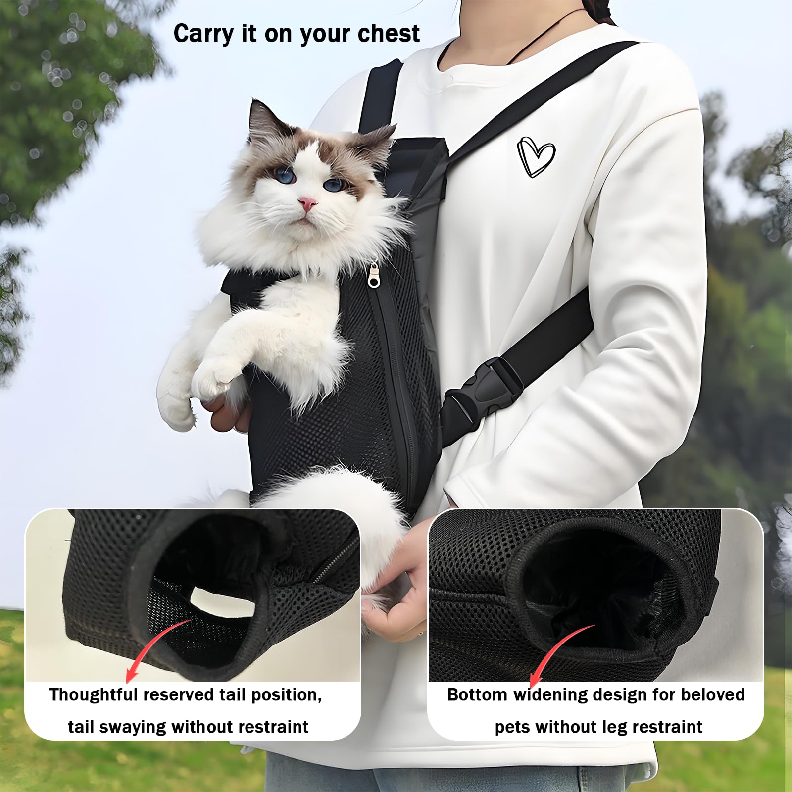 Yehenarn pet carrier backpack tail space keeps pets comfortable in transit.