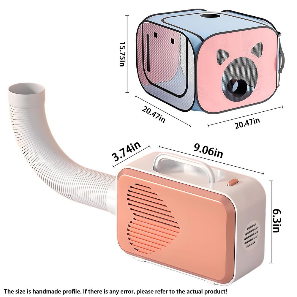 Yehenarn pet dryer box front view highlights dual air vents for efficient drying.