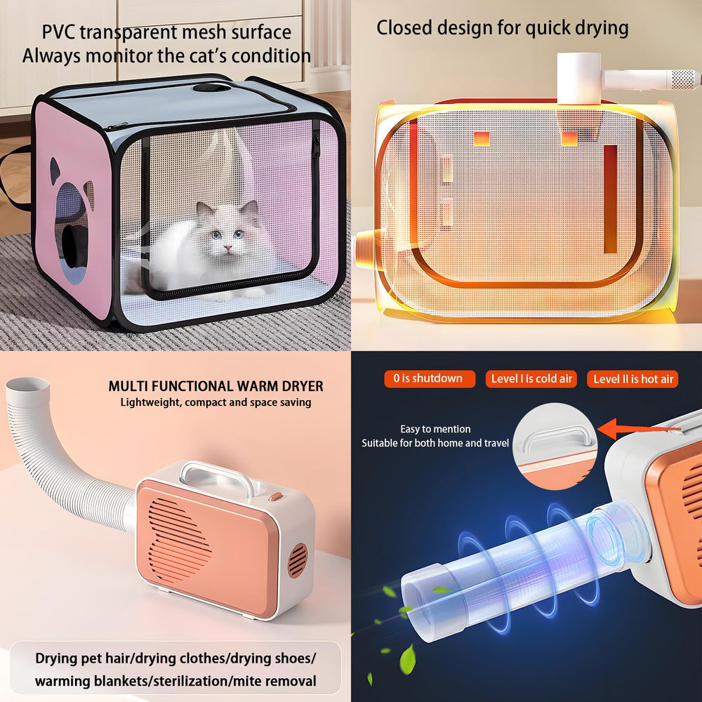 Yehenarn pet dryer box ventilation duct emphasizes airflow for thorough drying.