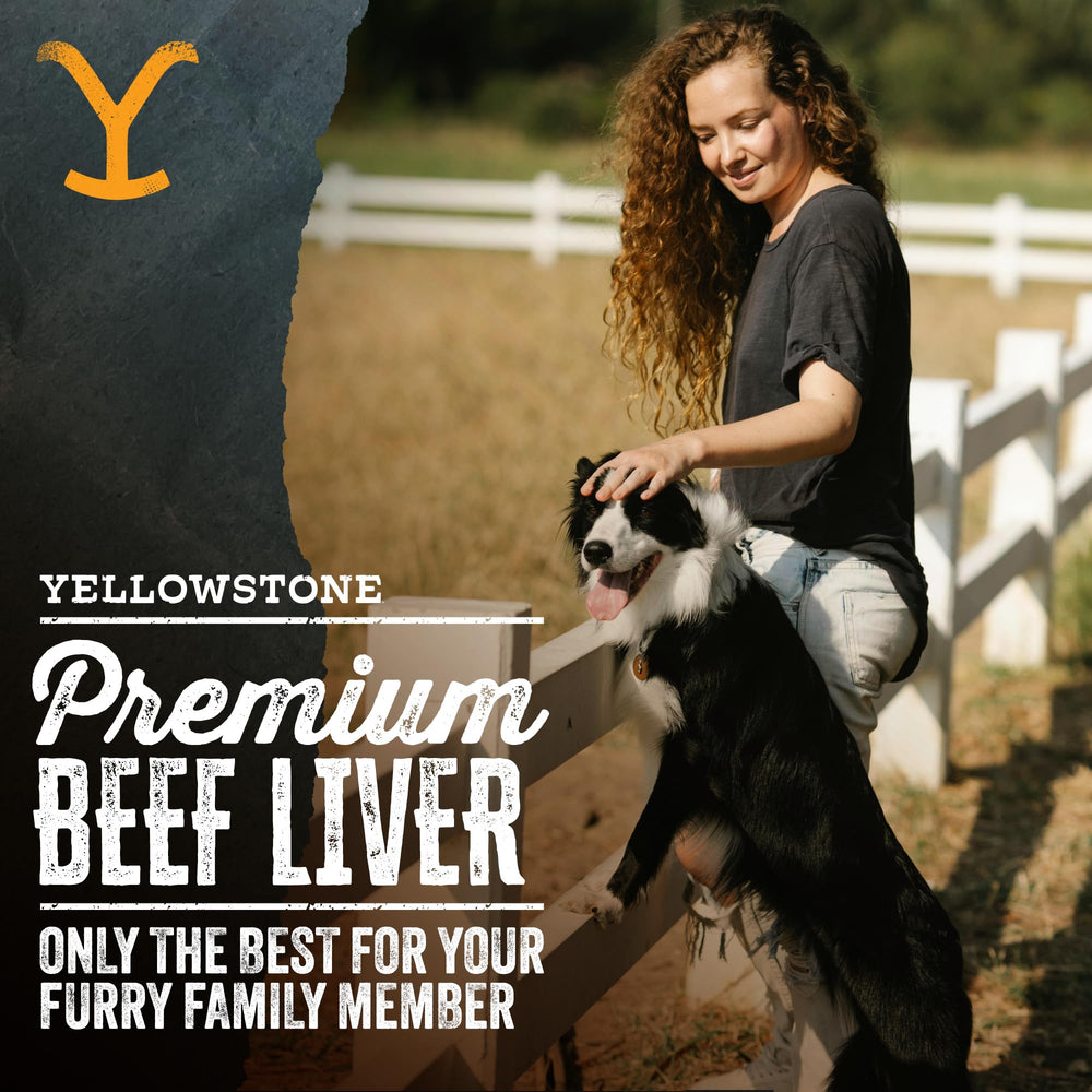 Yellowstone beef liver treats feature 100% US beef as the primary ingredient for protein-rich snacking.