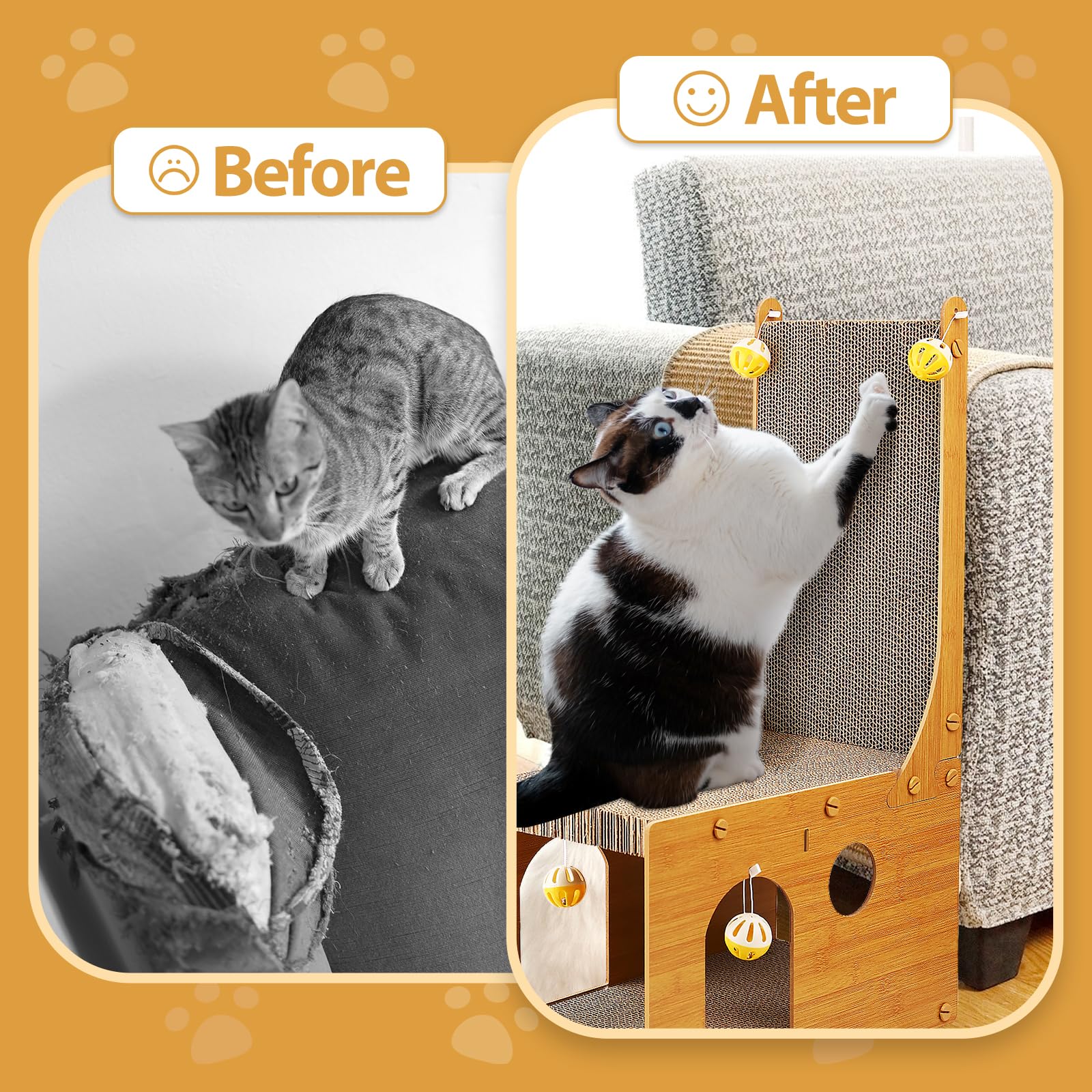 YEMOO cat scratcher suitable for all-sized cats and multi-angle scratching