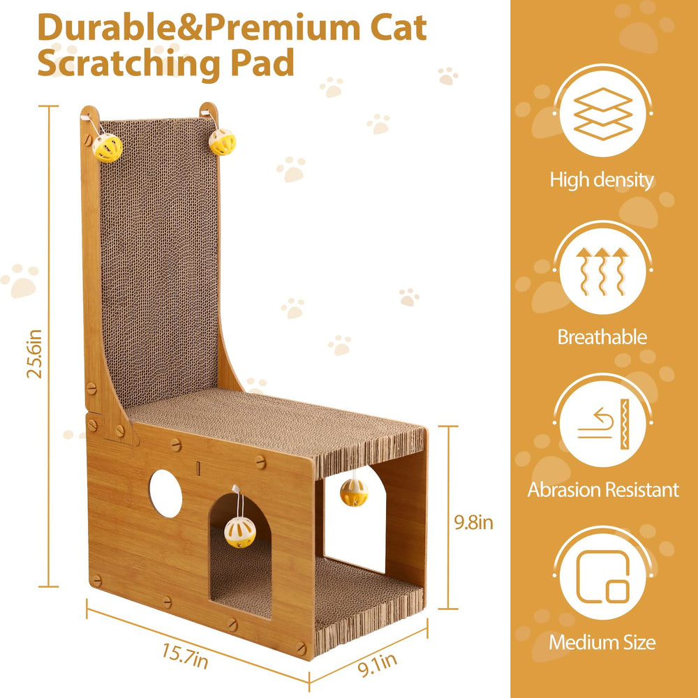 YEMOO cat scratcher wood frame supports long-lasting use