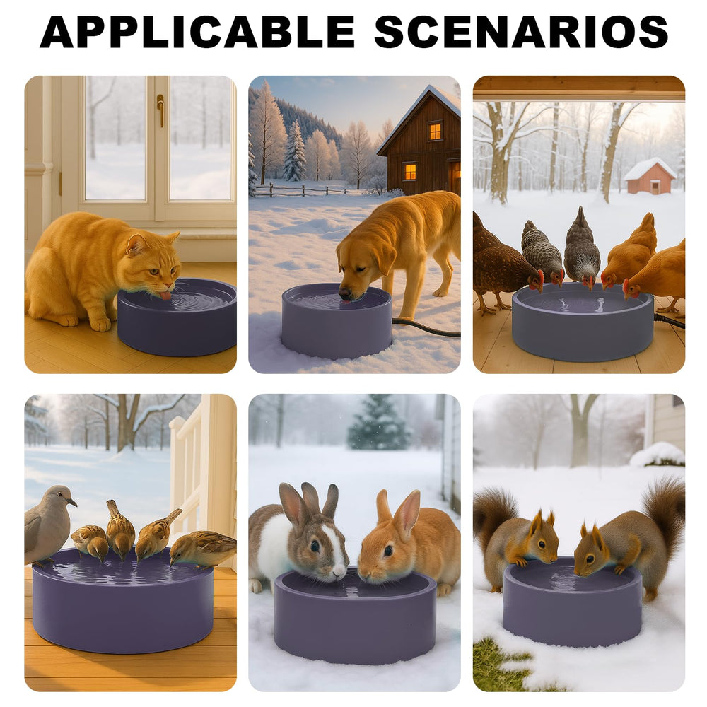YEOLEH Pet Heated Bowl 108oz-capacity supports multiple pets with reliable water.