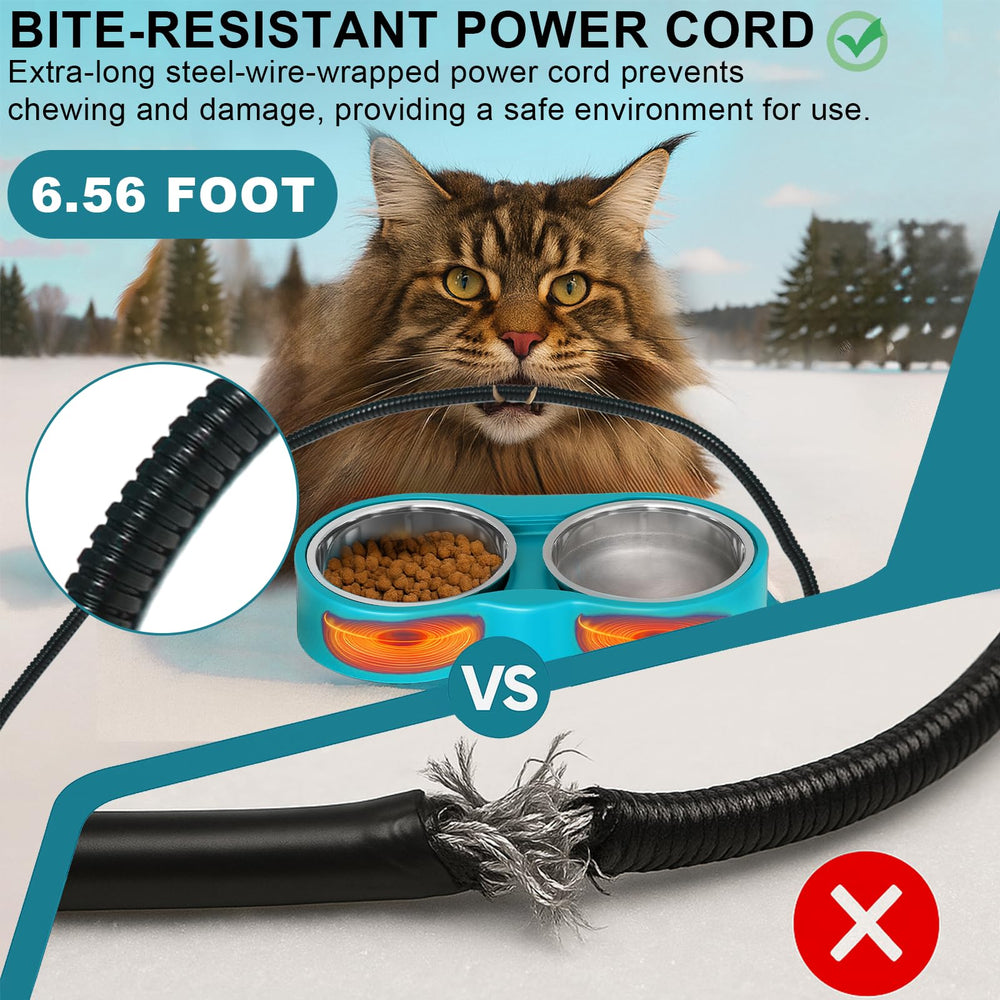 YEOLEH pet heated bowl outdoor indoor durability withstands harsh conditions.