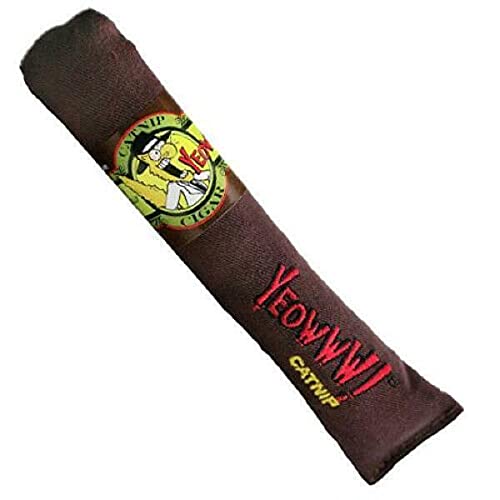 Yeowww! Catnip Cigar close-up reveals pure leaf and flower-top blend for strong aroma