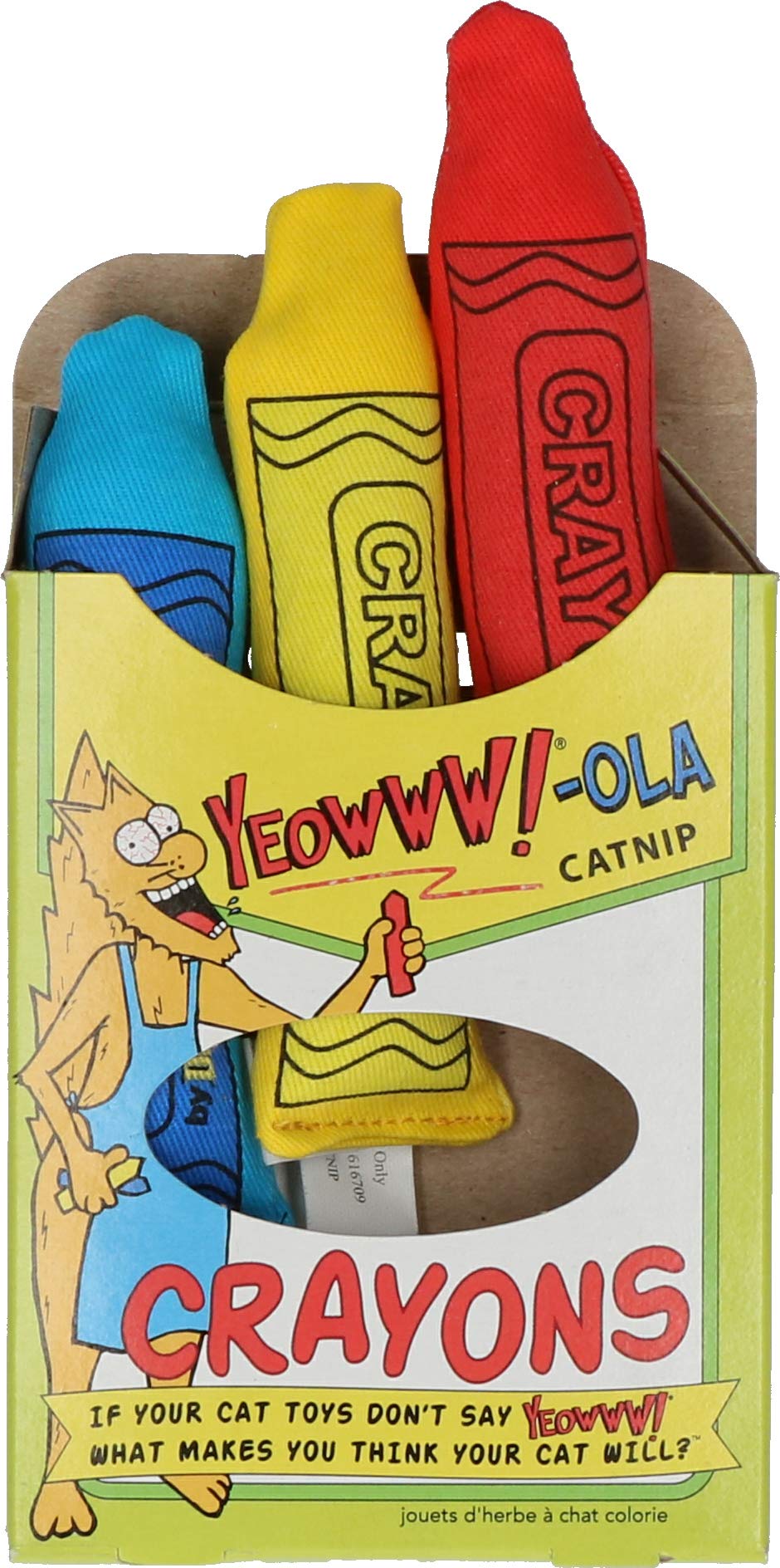 YEOWWW! catnip crayon cotton-twill detail—strong fabric keeps toys intact during play