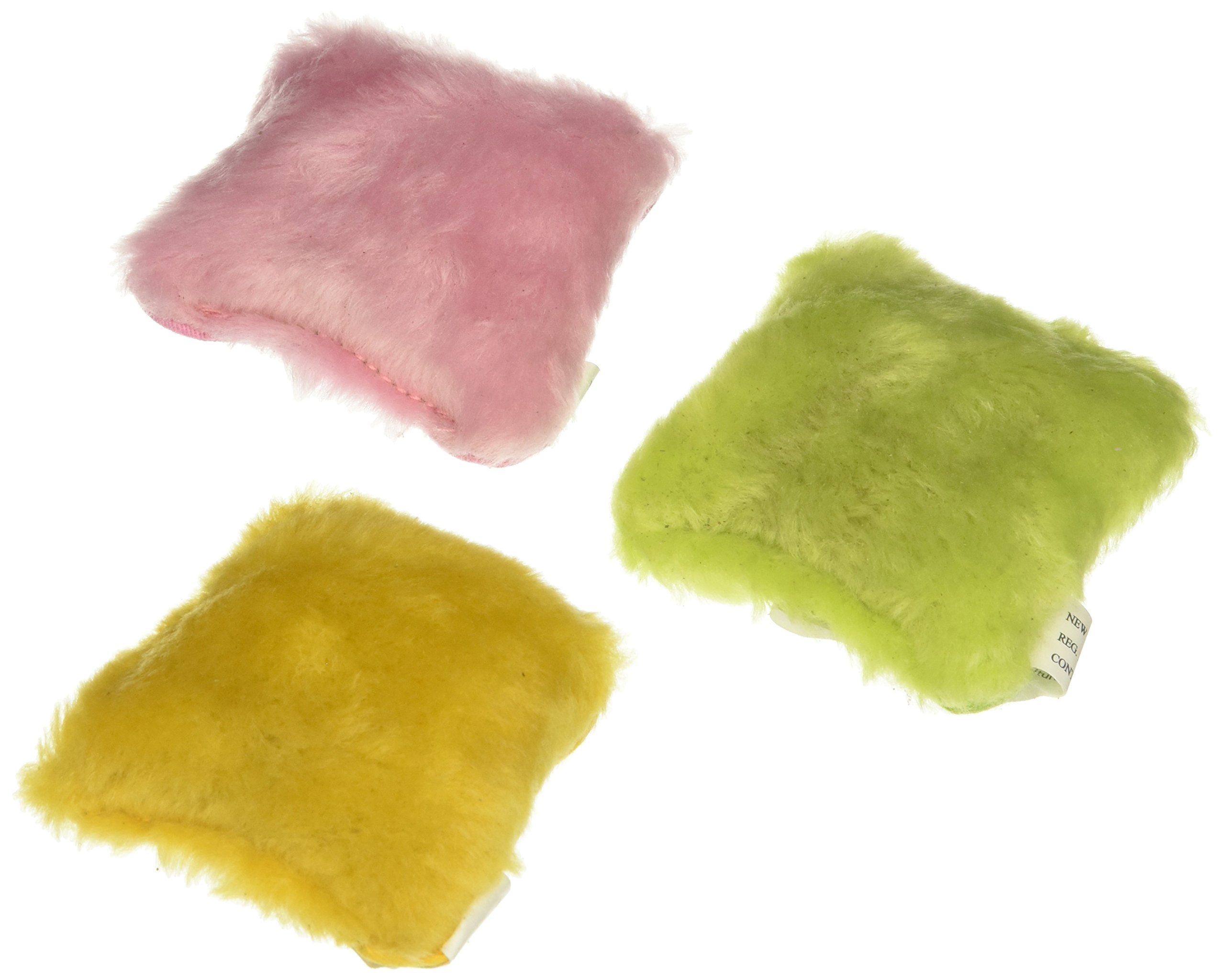 Yeowww! catnip pillow set; colorful two-and-a-half-inch toys for batting, cuddling, and exploration.
