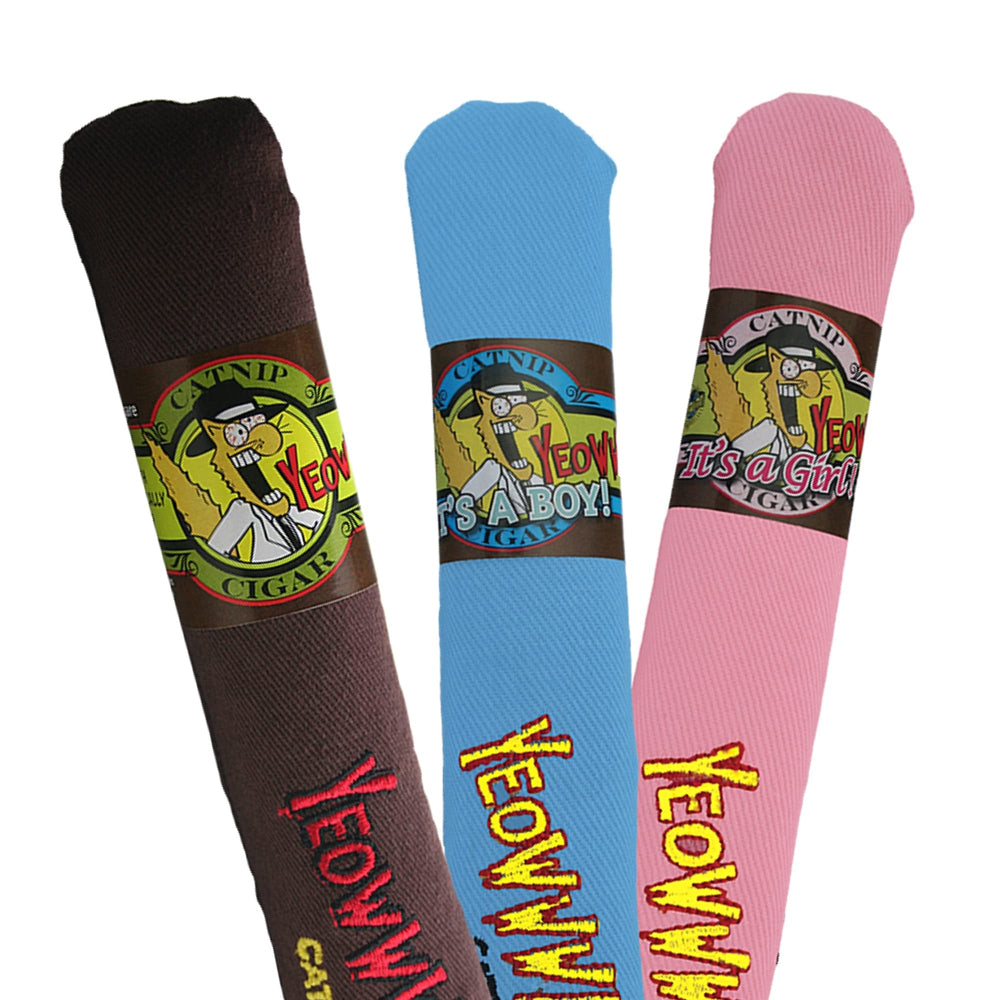Yeowww! cigar 3 Pack pink toy invites interactive play and aromatic catnip appeal