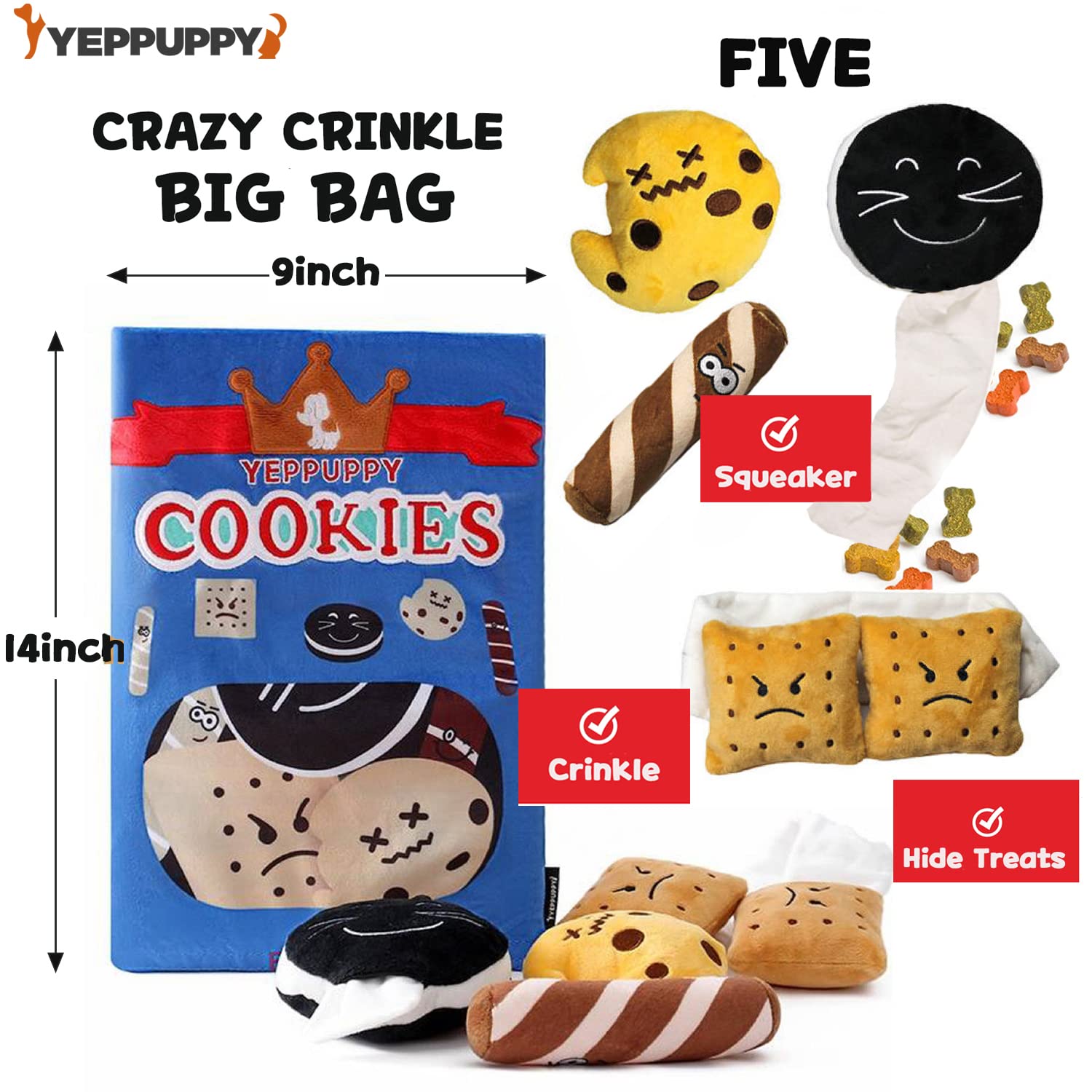 YEPPUPPY hide-and-seek design with treats boosts puzzle-solving curiosity and interactive fun