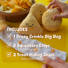 YEPPUPPY Sniffing Play chips with squeakers boost playful stimulation.