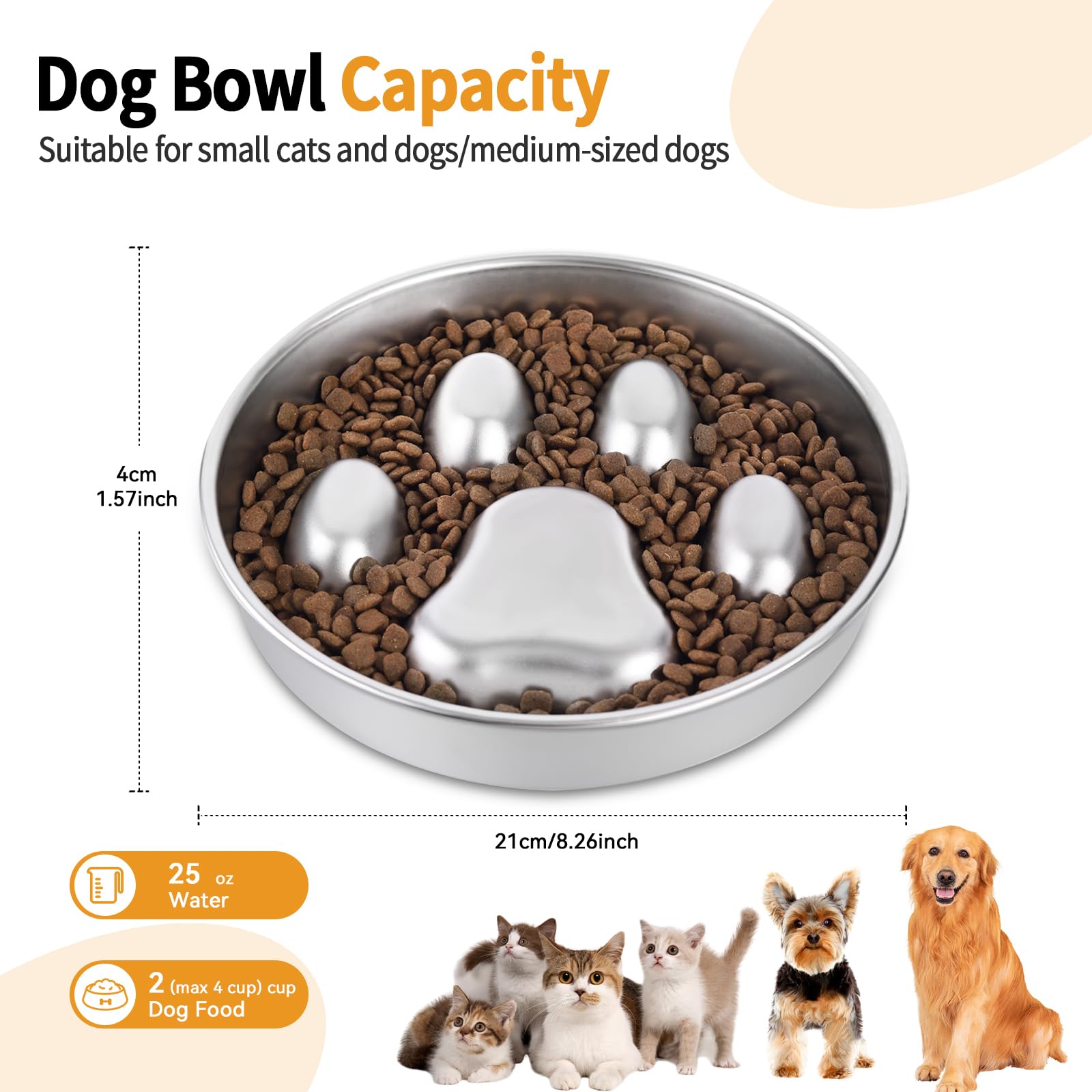 YeQIENGC slow feeder dog bowl with non-slip base stays steady on floors.