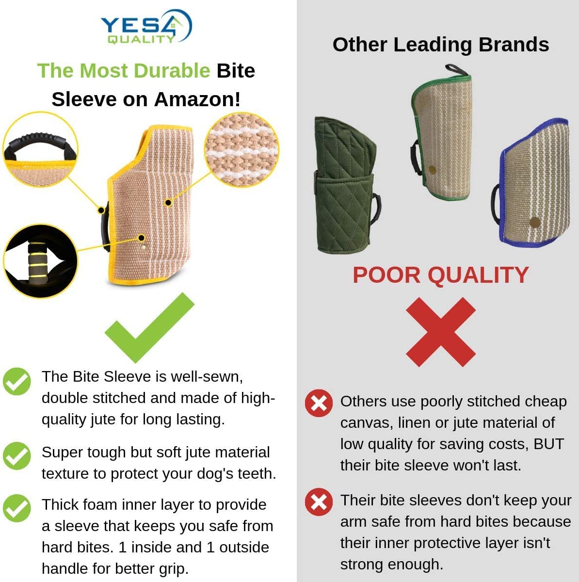 YES4QUALITY dog bite sleeve designed for large breeds during rigorous training drills.