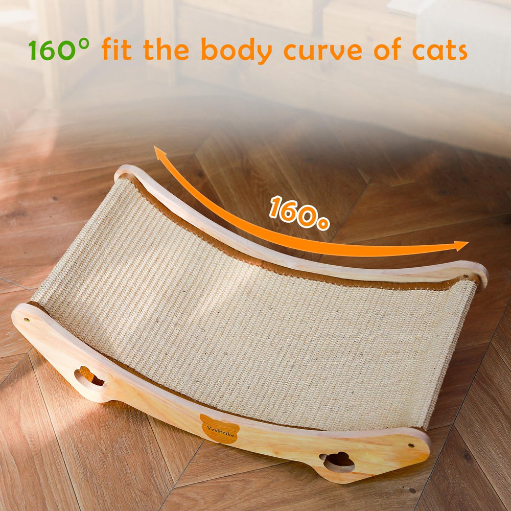 Yesibeike solid wood-frame construction sturdy base supports energetic cats with no wobble.