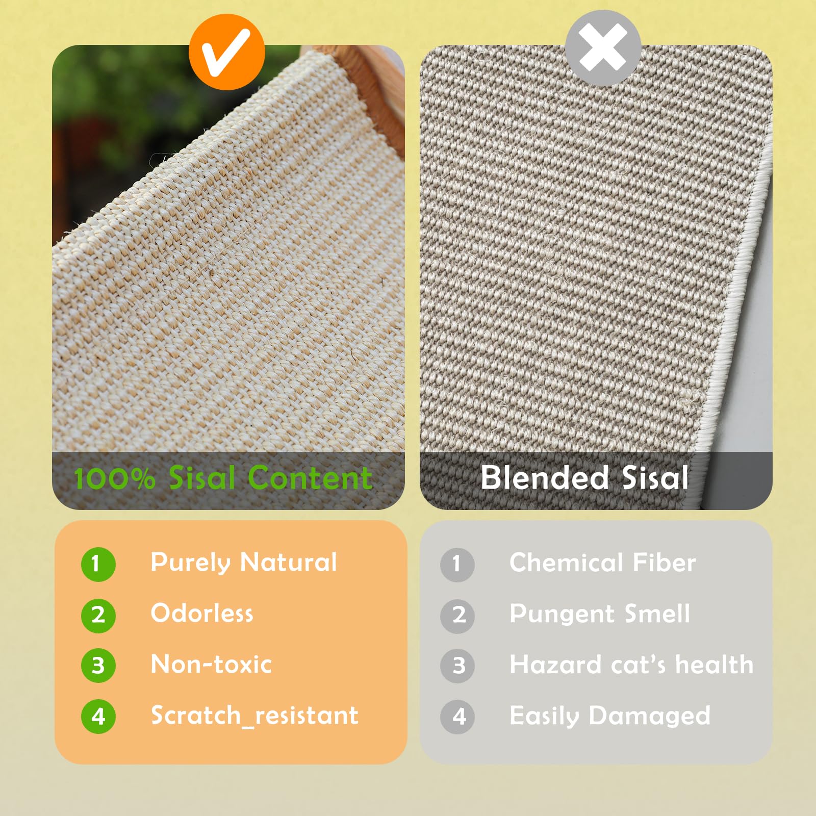 Yesibeike wood-and-sisal design in living room stylish, furniture-friendly cat entertainment.