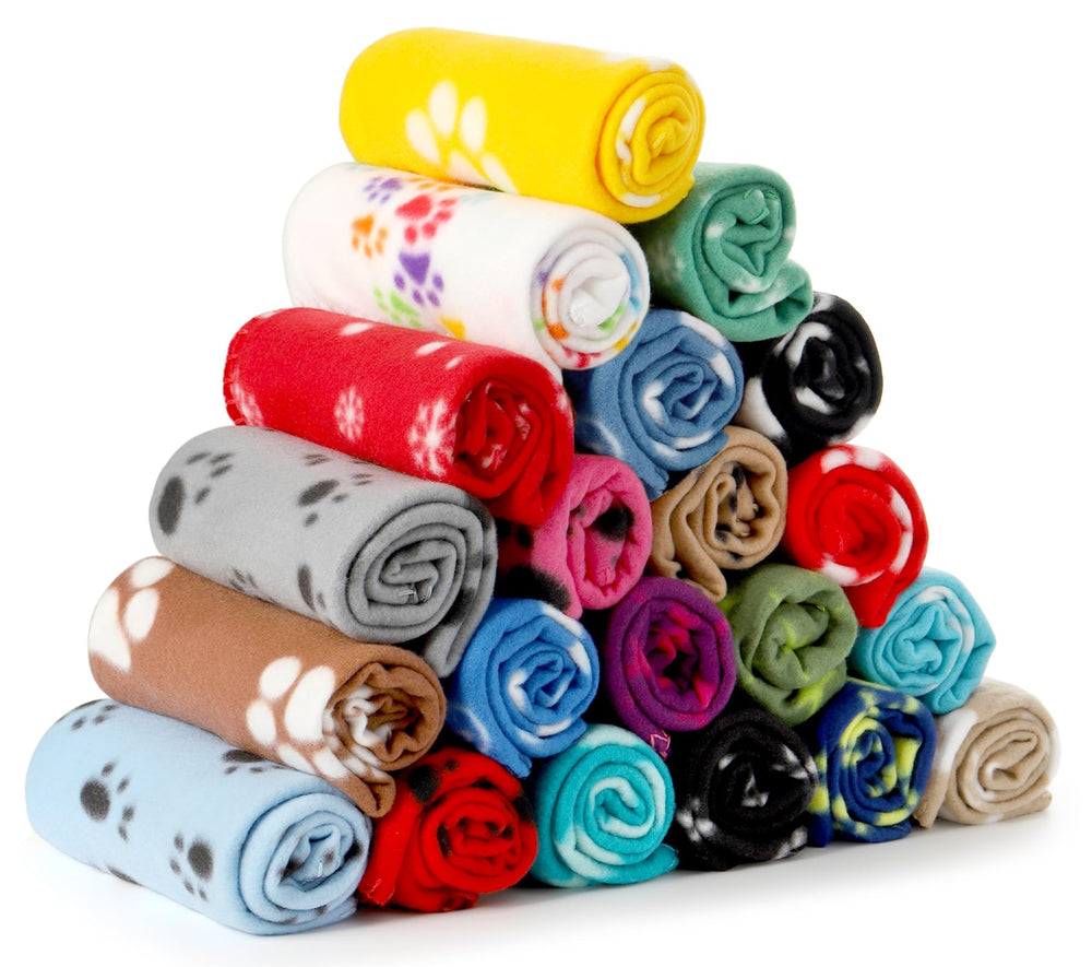Yesland 20-pack puppy blanket packaging shows bulk supply and color variety.