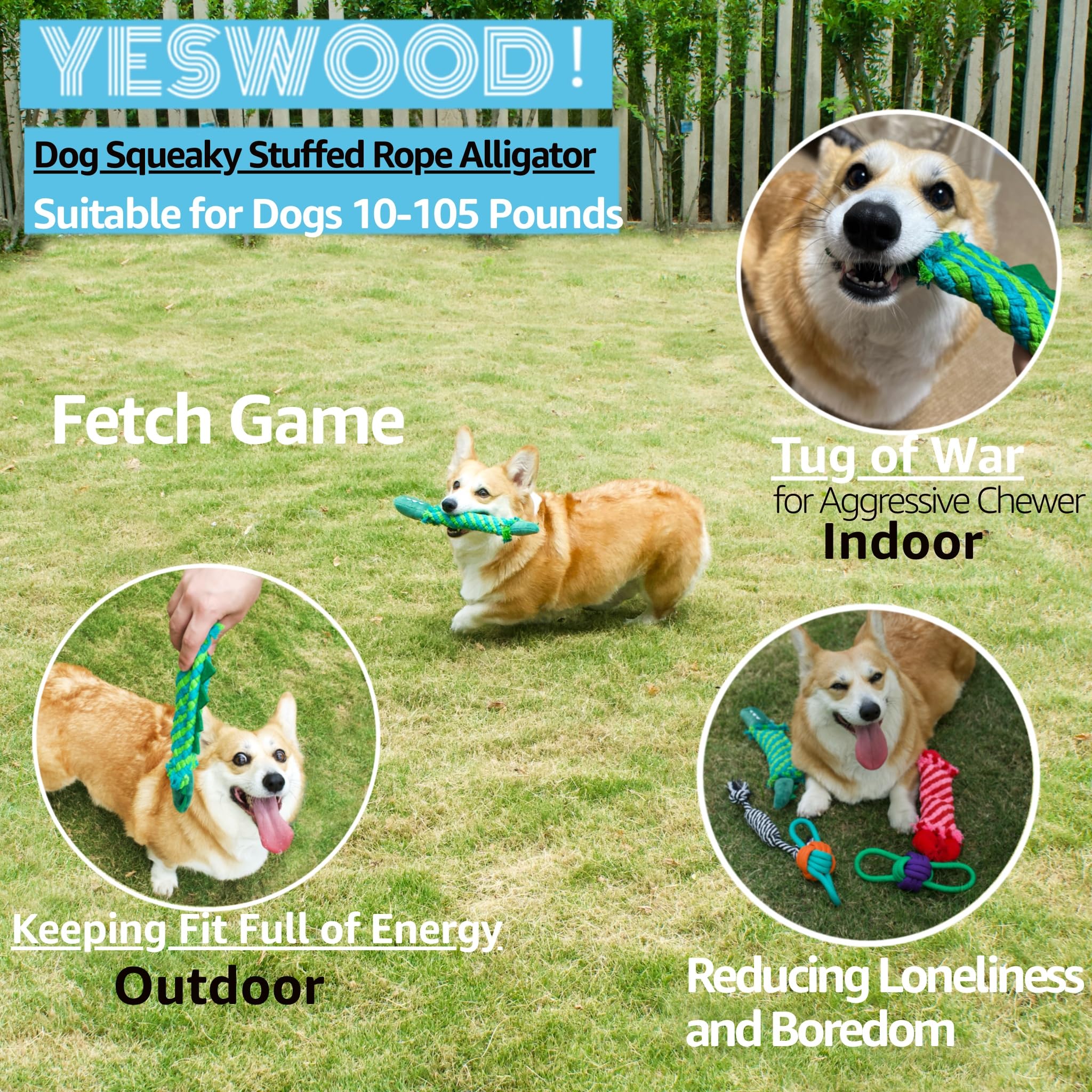 YESWOOD! dental-cleaning rope can help massage gums during play and cleanup.
