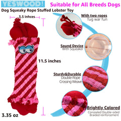 YESWOOD! stuffed rope squeaky toy supports solo play and interactive bonding during fetch.