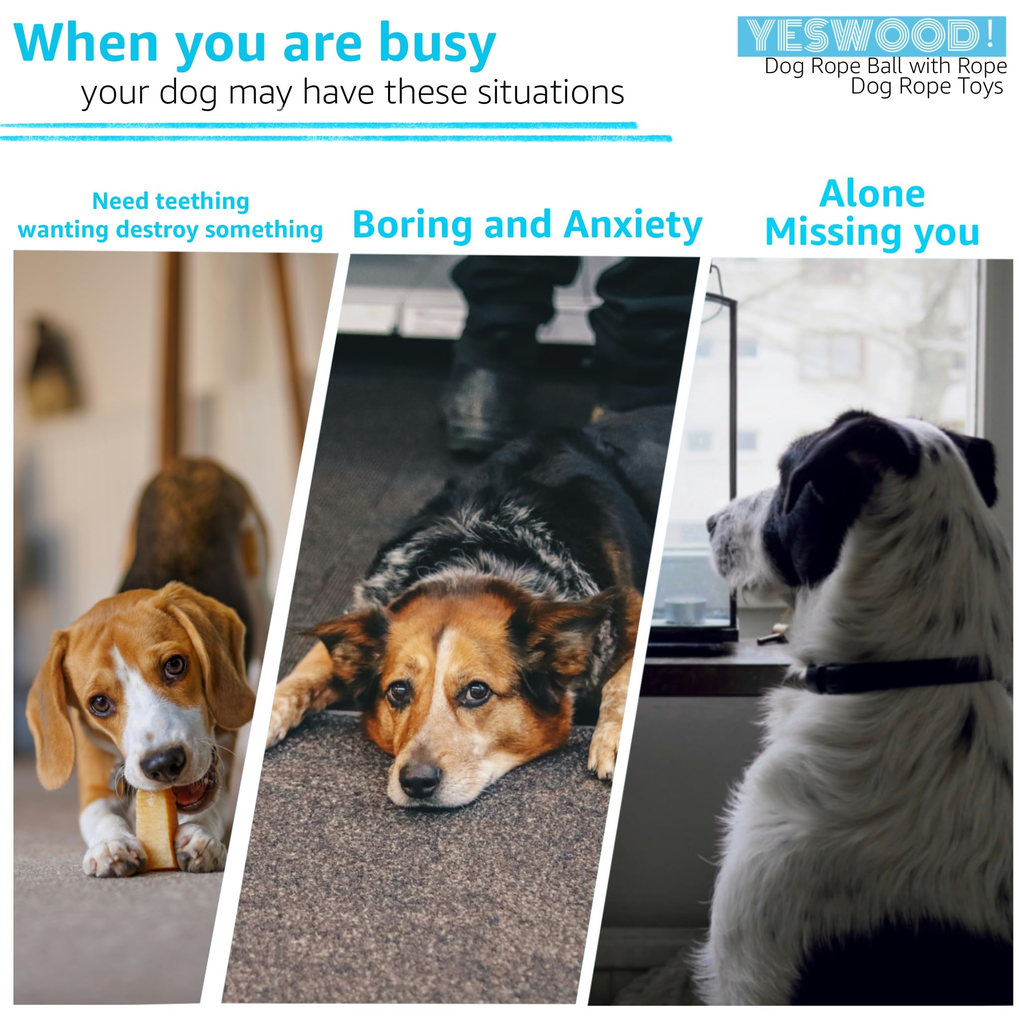 YESWOOD! sturdy-stitching design ensures resilience for small to large breeds during rough chews.