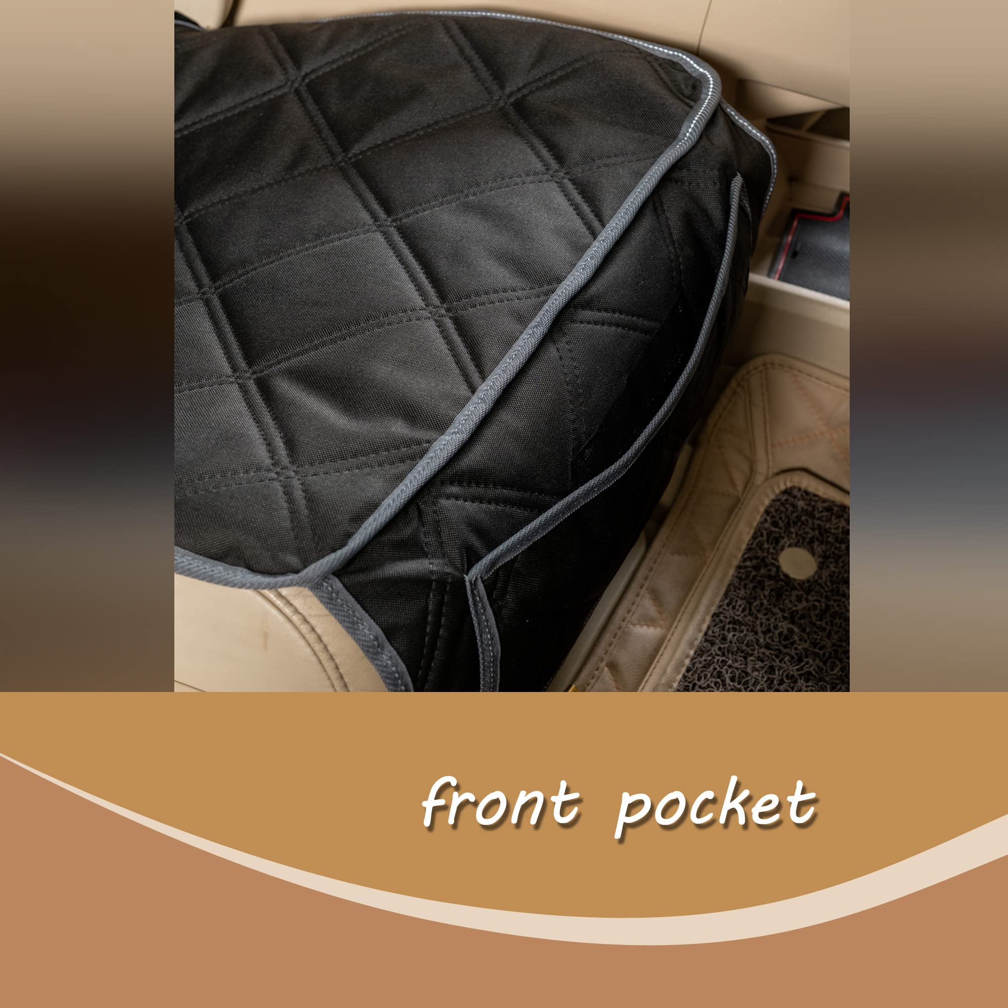 YESYEES dog front seat cover anti-slip backing helps stay in place on the seat