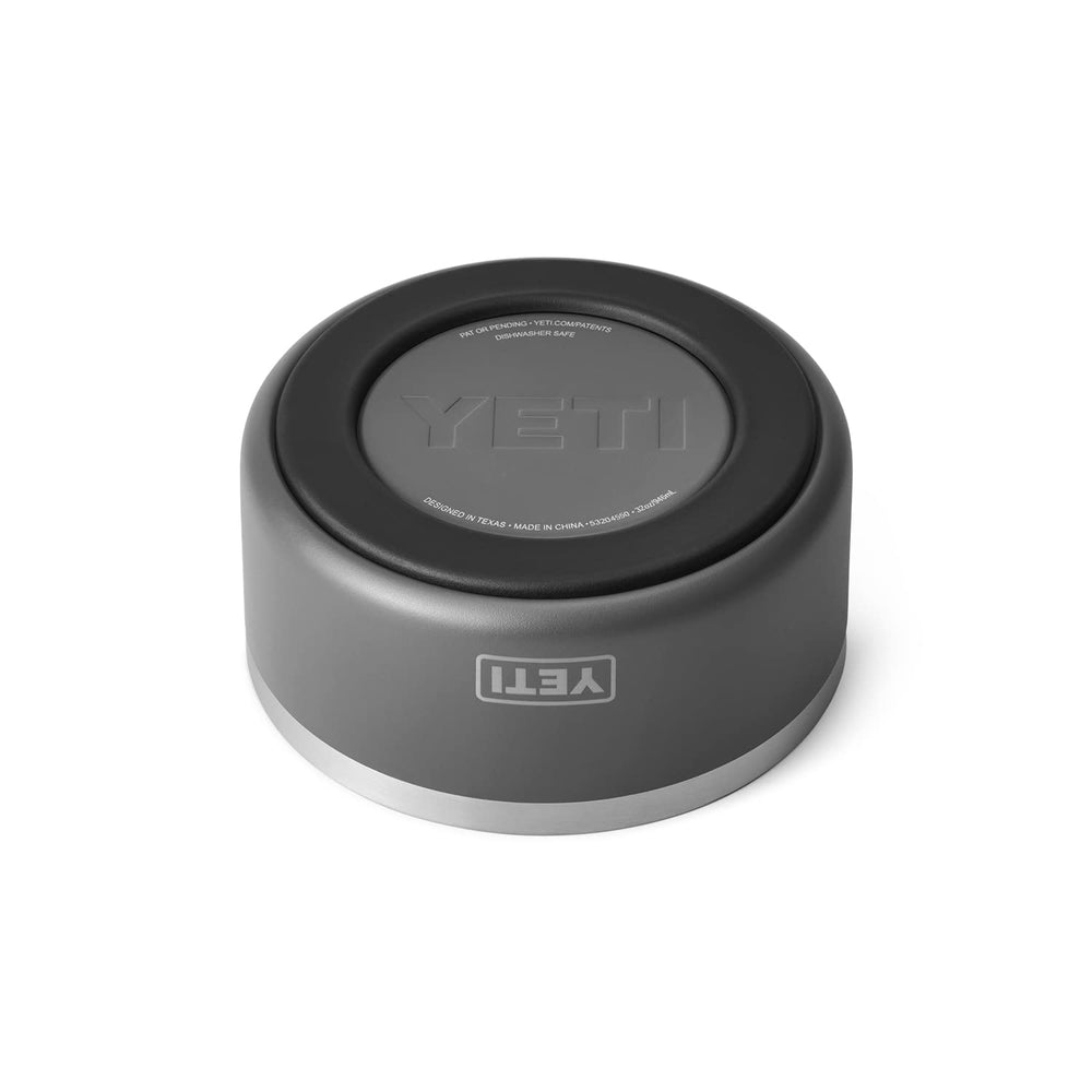 YETI Boomer 4 bearfoot non-slip ring keeps the bowl steady during meals.