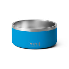 YETI Boomer 8 dog bowl top view in Big Wave Blue, durable stainless steel for kibble and water
