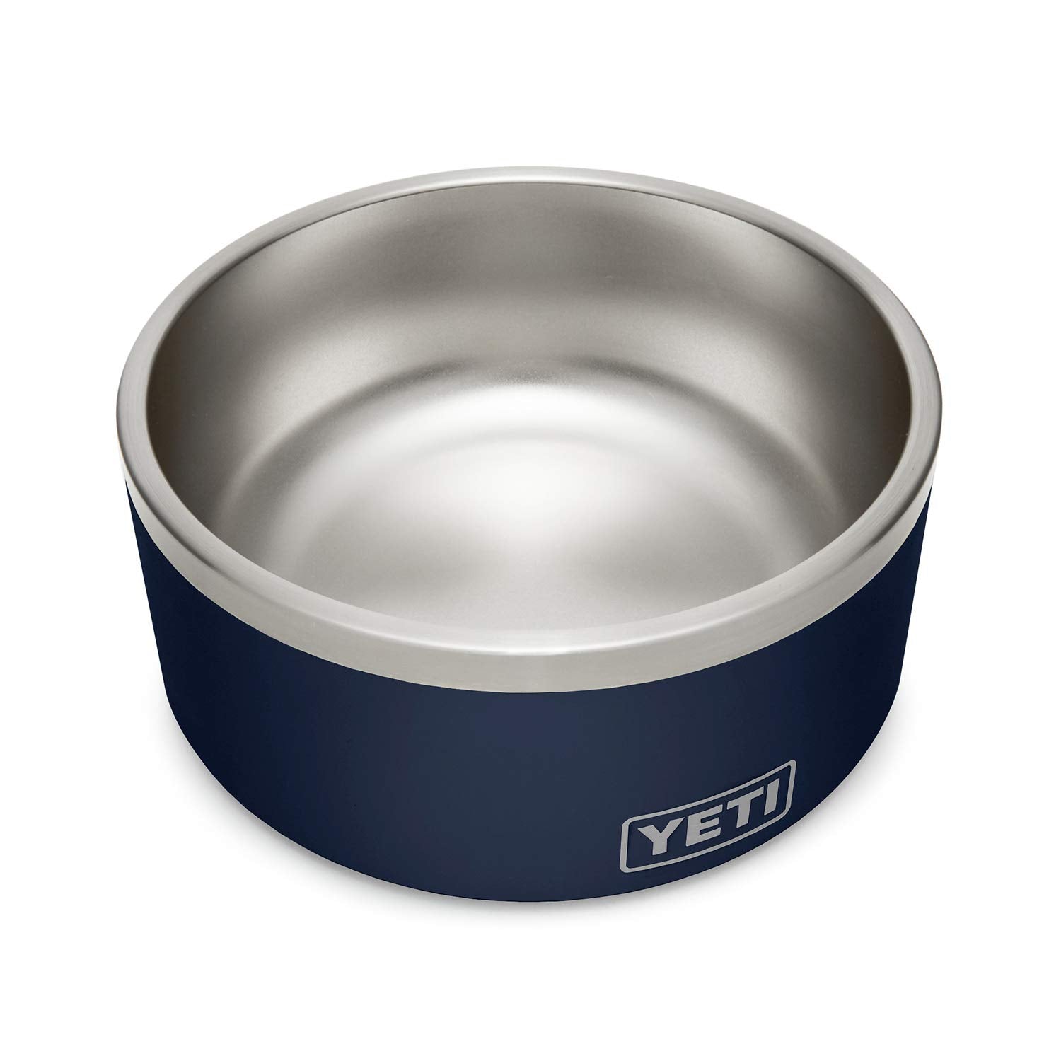 YETI Boomer 8 navy dry kibble view emphasizes food-safe, simple feeding setup