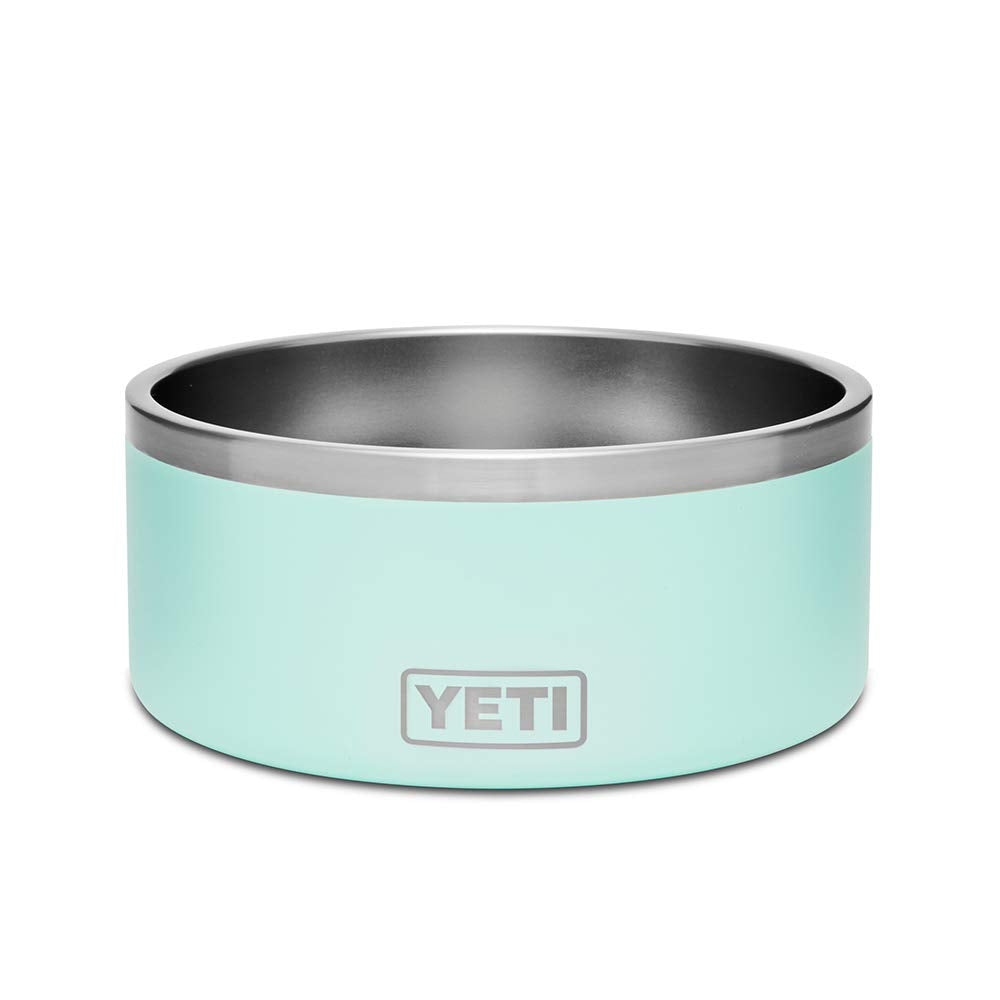 YETI Boomer 8 seafoam bowl for kibble and water at mealtime.