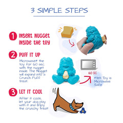 Yeti Puff and Play treat dispenser in action—stimulates mentally with snack-filled puff.