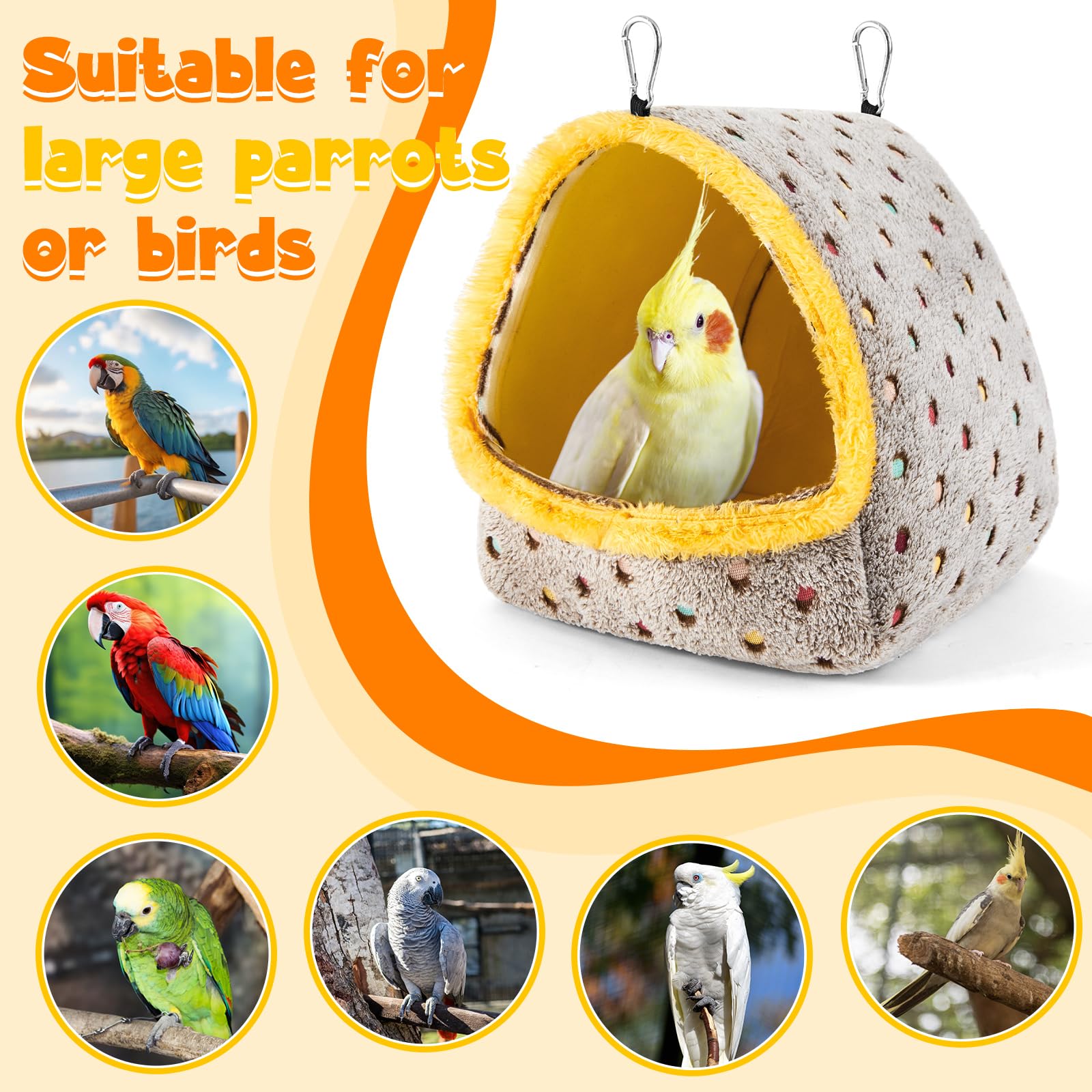 Yeyeplum bright hammock as stress-relief and engagement object for birds