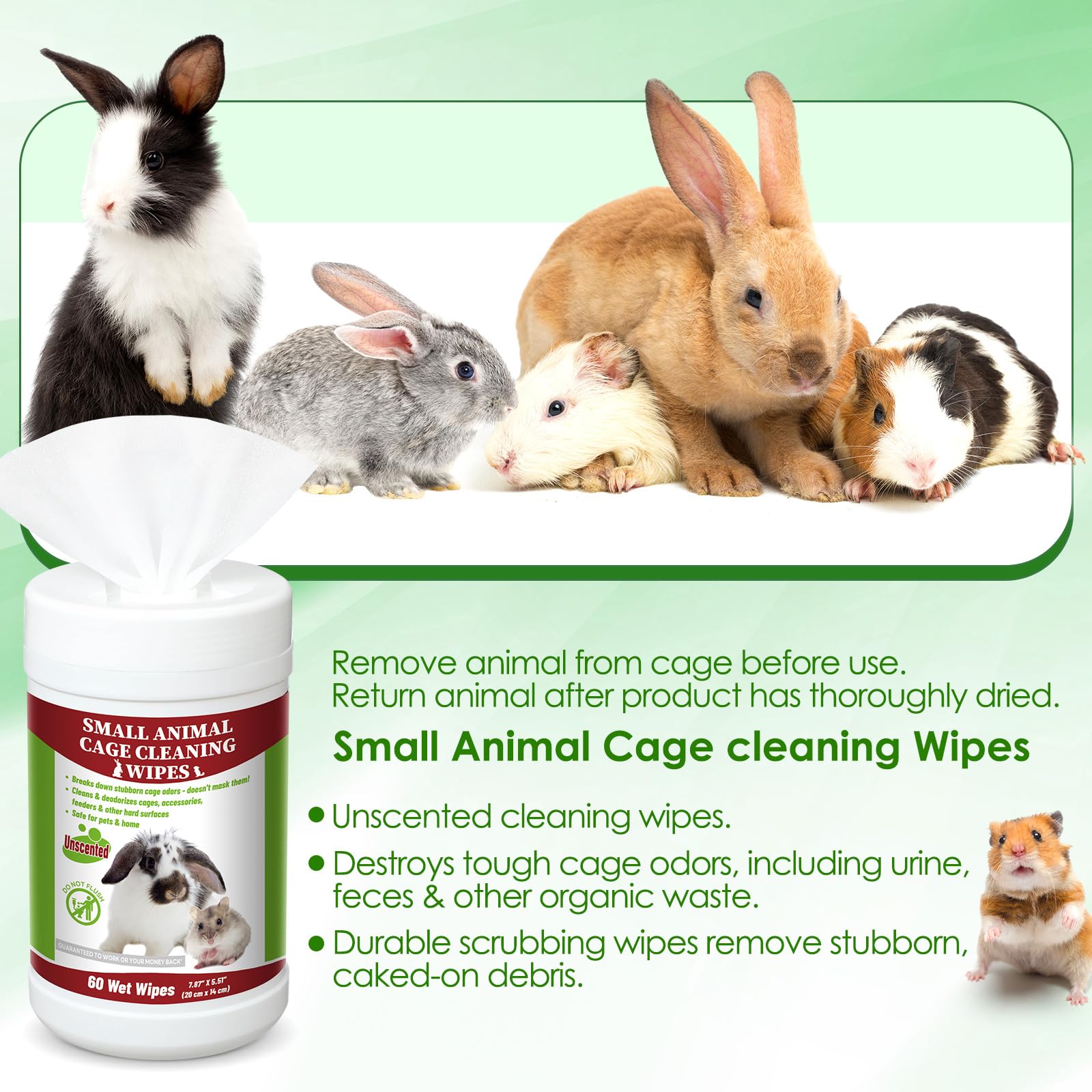 Yeyeplum cage wipes remove stubborn stains on cages.