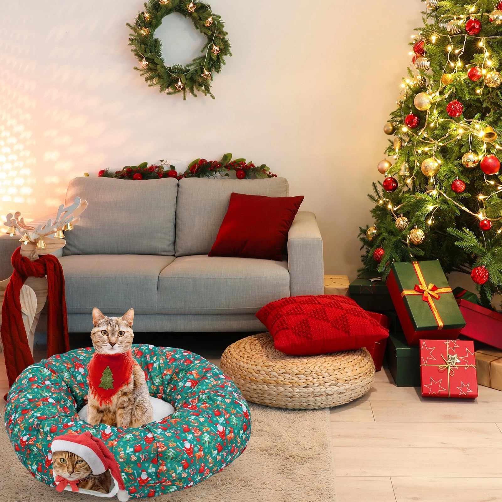 Yeyeplum Christmas prints elk and snowflake add holiday charm.