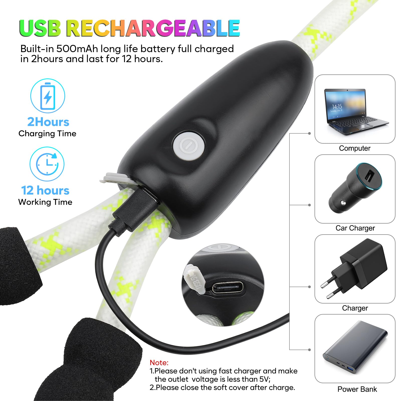 YFbrite dog leash provides 1000-feet visibility for safer evenings near traffic.