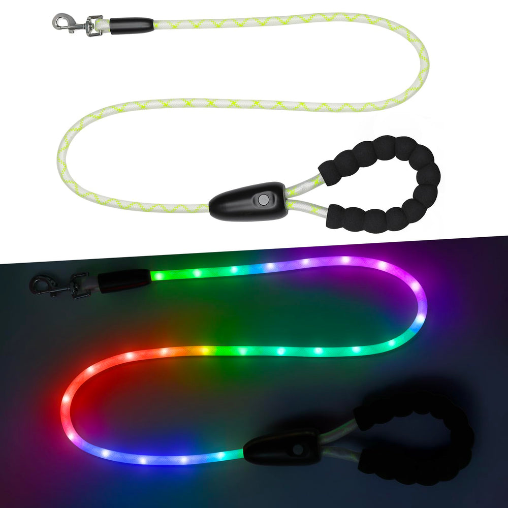 YFbrite dog leash supports night walks and camping with vivid color options.