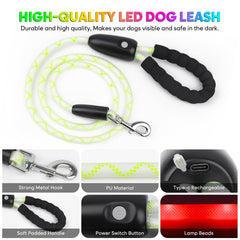 YFbrite dog leash features silicone waterproof material for easy outdoor cleaning.