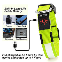 YFbrite LED Dog Collar displaying three modes in the dark