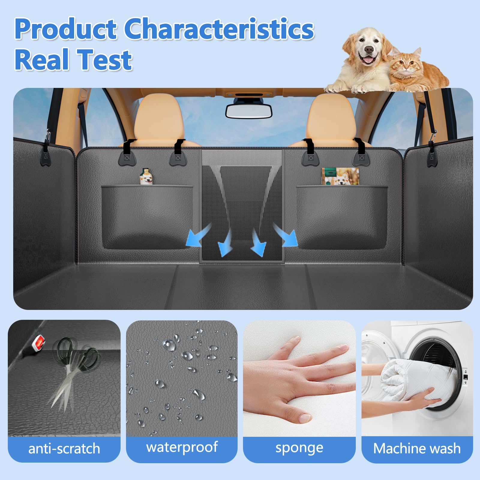 YFChangle 52x65 cover fits cars and mid-size SUVs for full back-seat protection.
