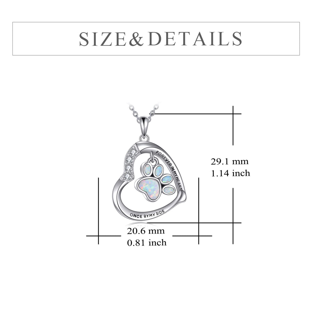 YFN paw urn necklace chain length shown for comfortable daily wear.