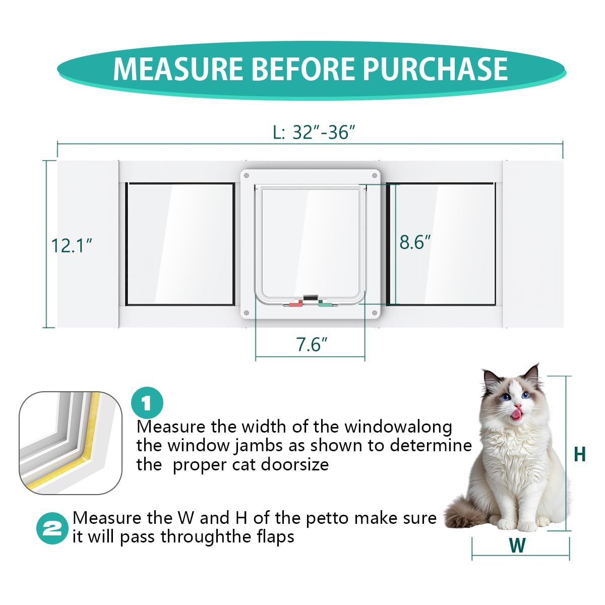 YGNNJY quick-fit window insert shows adjustable width 32-36 inches