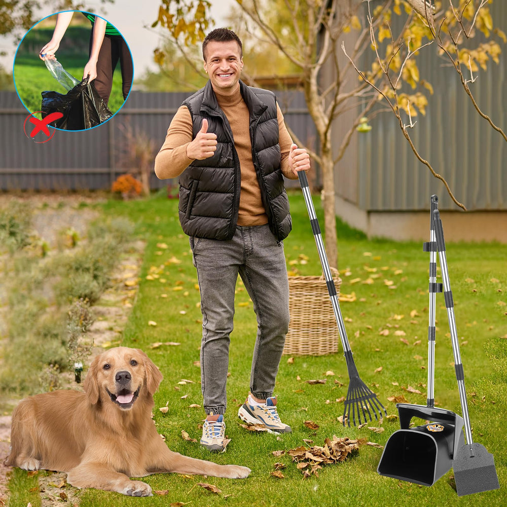 YGNNXRN pooper scooper smooth aluminum construction is easy to rinse.