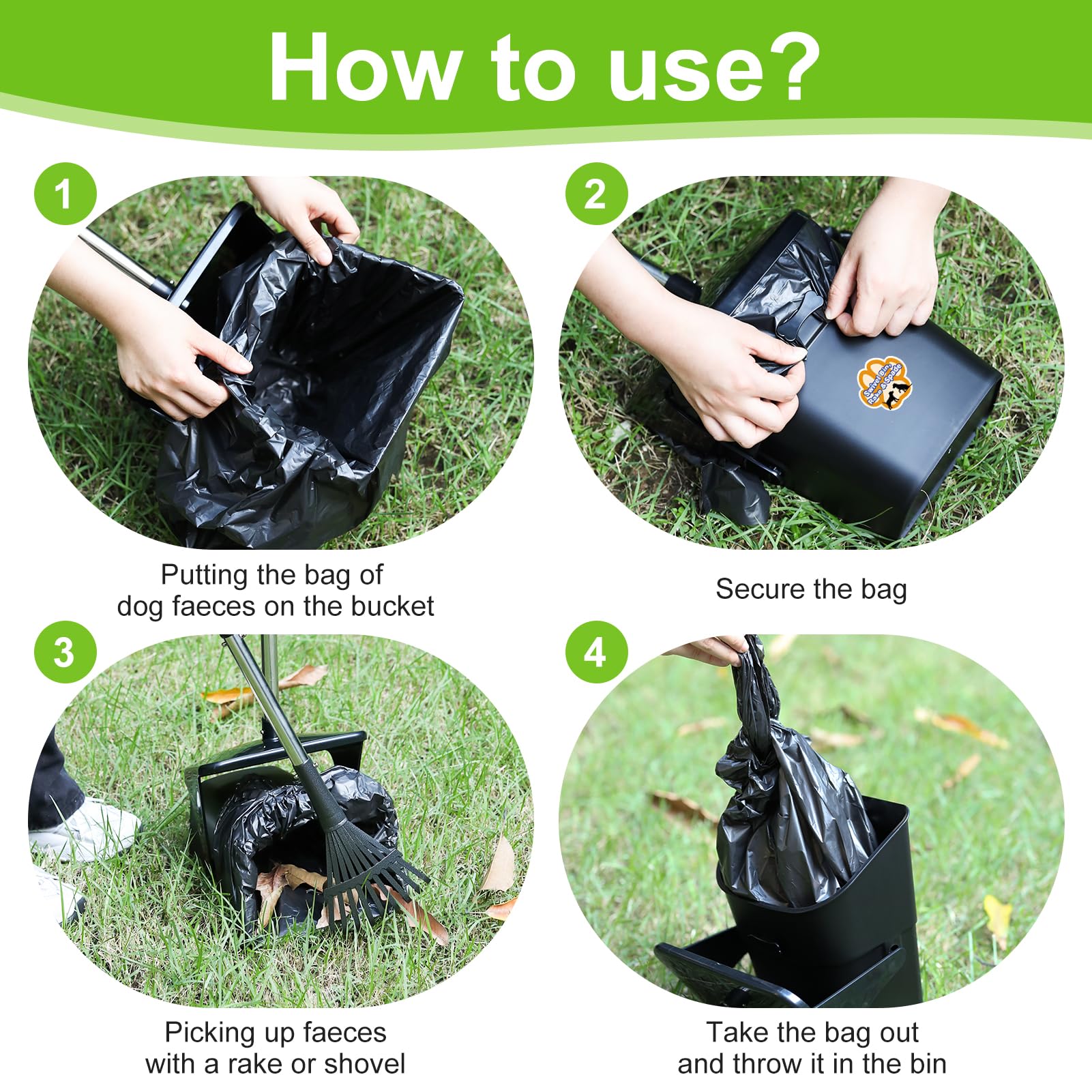 YGNNXRN pooper scooper long handle promotes back-friendly cleaning.