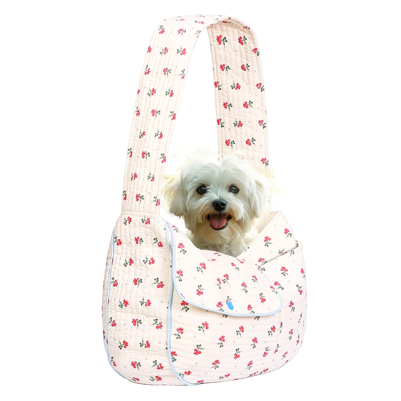 YHSHYZH floral pet carrier sling white for comfortable hands-free travel with small dogs