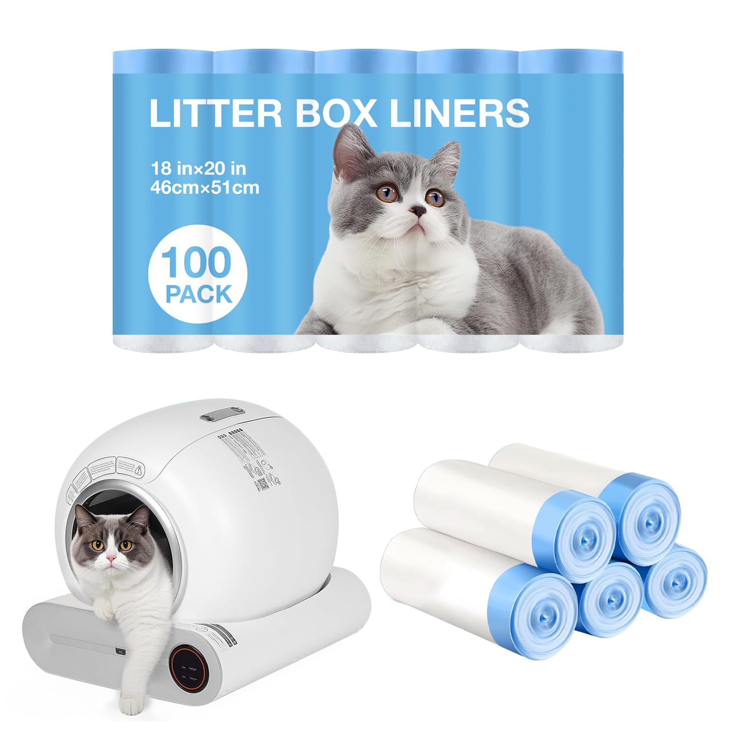 Yhwocd cat litter bags rolled with drawstring for quick disposal