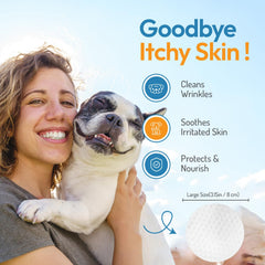 Yibesi Bulldog Wrinkle Wipes face folds cleans dirt and deodorizes folds