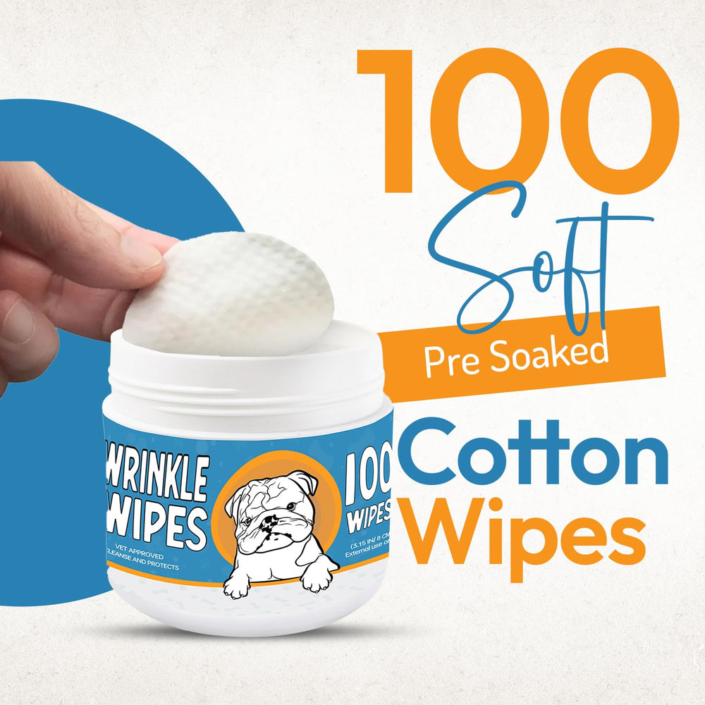 Yibesi Bulldog Wrinkle Wipes paws and ears wipe with gentle, fragrance-free care