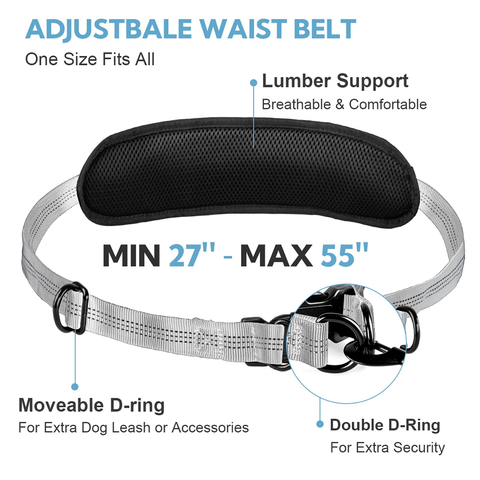 Yicostar leash bungee section extended for controlled freedom when dogs pull