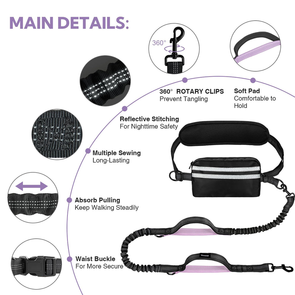 Yicostar leash features reflective stitching for enhanced nighttime visibility and safer walks.