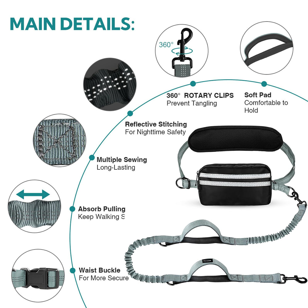 Yicostar double metal hooks enhance secure, connected dog walks.
