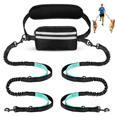 Yicostar hands free dog leash with pouch enables hands-free walks with secure storage.