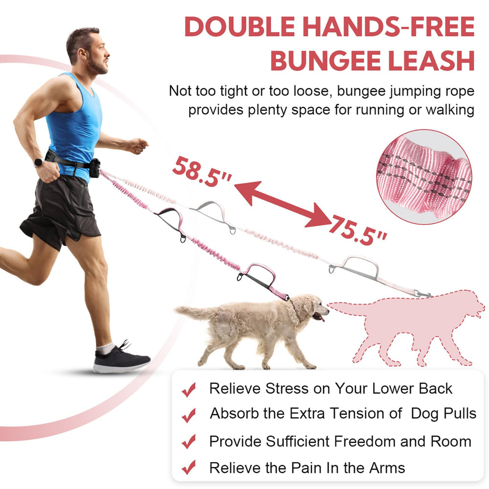Yicostar hands free dog leash reflective stitching improves nighttime visibility.