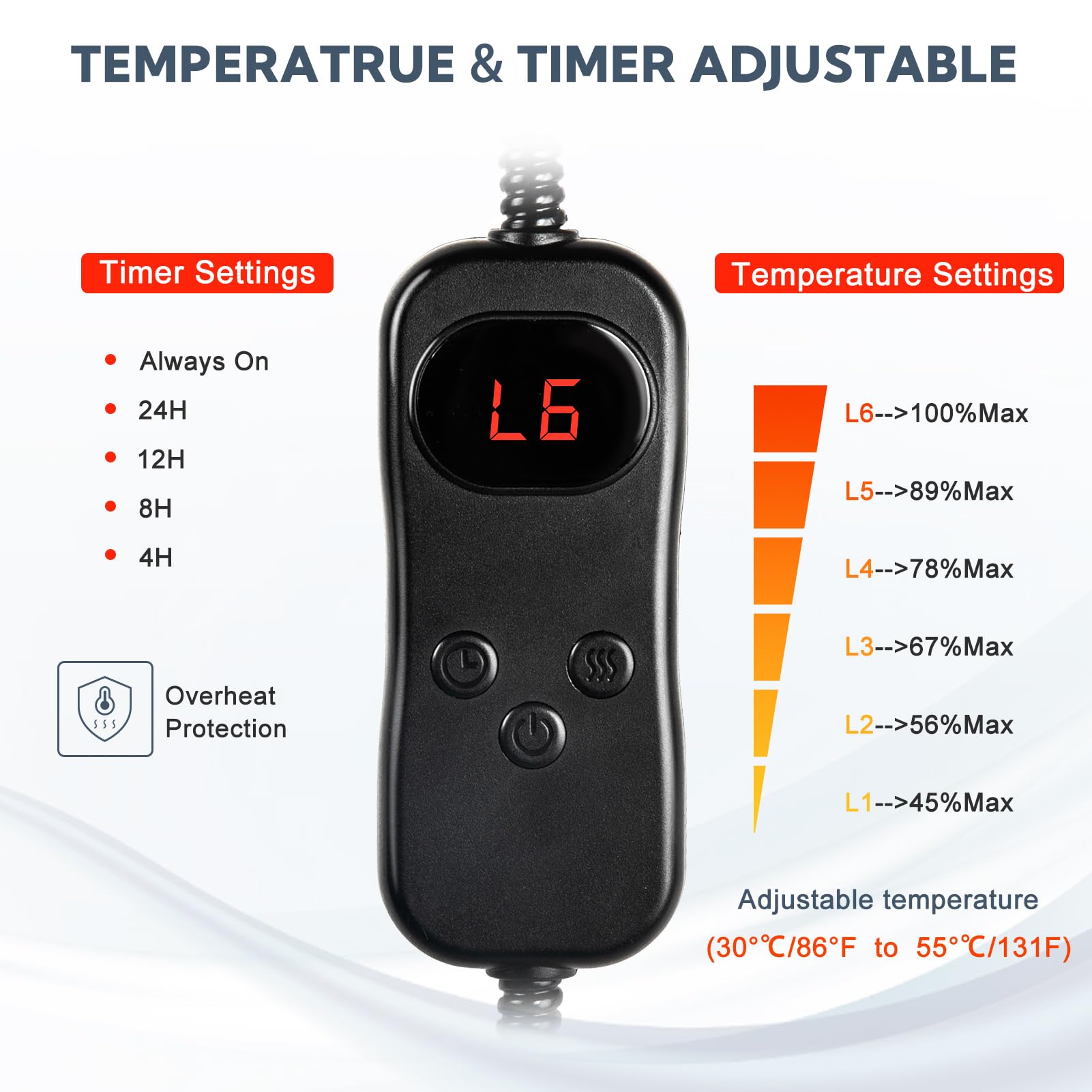 Yicostar heated pet pad control panel for easy temperature control